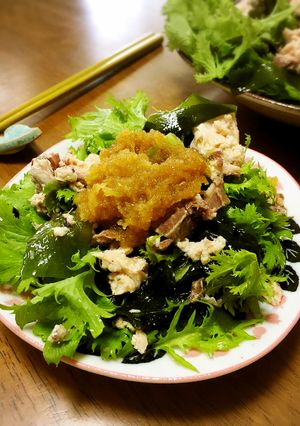 わさび菜と鯖缶のさっぱりおろしサラダ-レシピのメイン写真