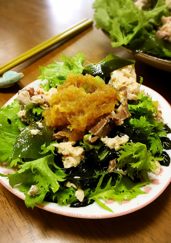 わさび菜と鯖缶のさっぱりおろしサラダ-レシピのメイン写真