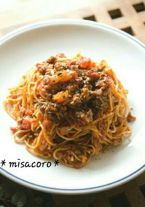 mフライパン１つ！濃厚ミートソースパスタ-レシピのメイン写真