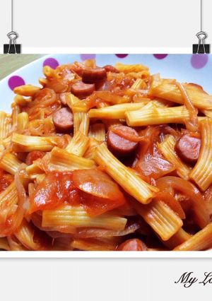 れぽ5♡マカロニでナポリタン♡簡単-レシピのメイン写真