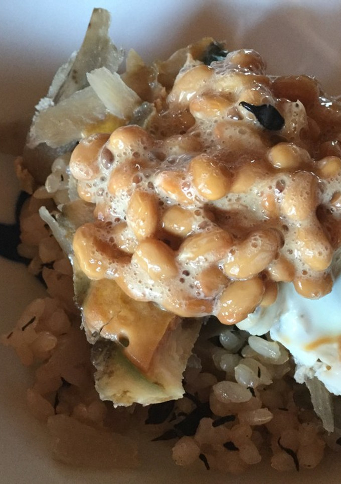 納豆とごぼうの卵とじのご飯-レシピのメイン写真