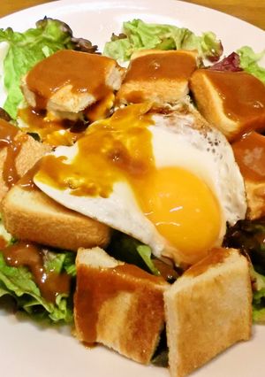 イラストでレシピ☆パンdeサラダ・カレー-レシピのメイン写真