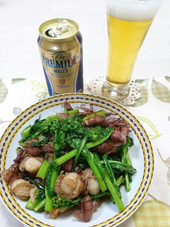 ホタルイカと菜の花のバター醤油炒め-レシピのメイン写真