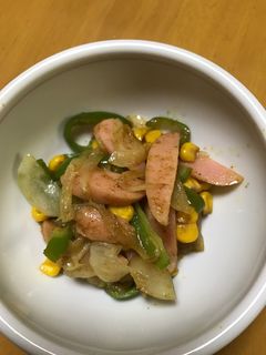 魚肉ソーセージのカレーマヨ炒め-レシピのメイン写真
