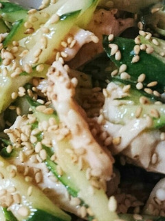 鶏むね肉ゴマドレおくらサラダ-レシピのメイン写真