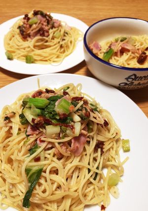 菜の花ドライトマトの春パスタ-レシピのメイン写真