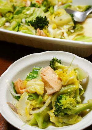 春野菜と鮭の味噌蒸し-レシピのメイン写真