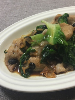 パパッと!豚バラとサラダ菜の豆豉炒め-レシピのメイン写真