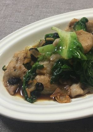 パパッと！豚バラとサラダ菜の豆豉炒め-レシピのメイン写真