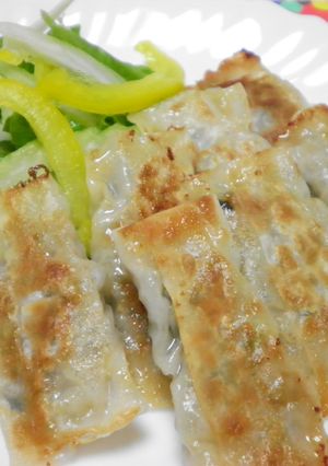 菜の花と新玉ねぎの棒餃子-レシピのメイン写真