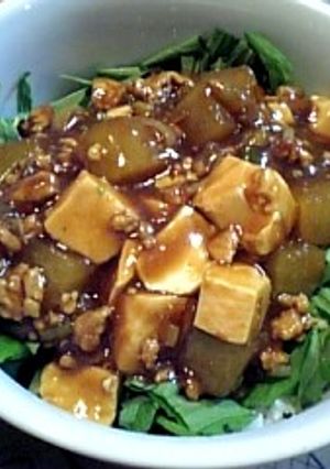 食感が楽しい♪ヘルシー♪マーボ(麻婆)丼-レシピのメイン写真