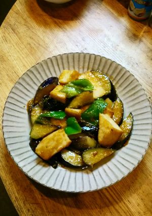 茄子と厚揚げとピーマンの味噌炒め-レシピのメイン写真
