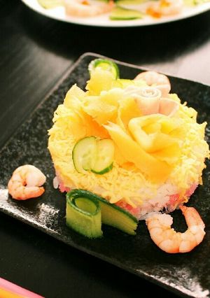 お雛祭りお誕生日に寿司ケーキ 離乳食完了-レシピのメイン写真