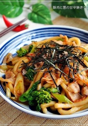 ランチに♪ 豚肉と長葱の甘辛焼きうどん-レシピのメイン写真