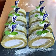 A picture of 卵白消費！抹茶のロールケーキ.