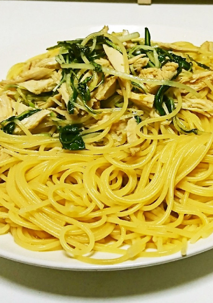 柚子胡椒と蒸し鶏のさっぱりパスタ-レシピのメイン写真