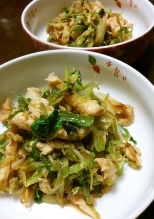 千切り鶏胸＆キャベツの薬味味噌蒸し-レシピのメイン写真