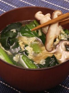 小松菜と椎茸のかき卵汁-レシピのメイン写真