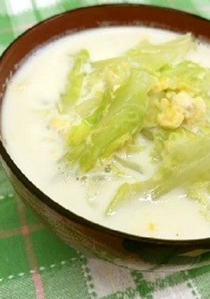 ベジ♪春キャベツの和風ミルクスープ-レシピのメイン写真