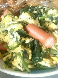 弁当に!ほうれん草・卵とウインナーソテー-レシピのメイン写真