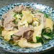 水菜、油揚げ、豚肉、ポン酢で煮びたし