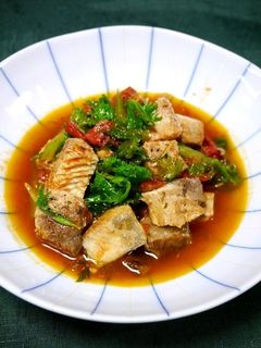 簡単!鰤のわさびトマト炒め-レシピのメイン写真