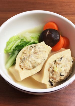 高野豆腐の肉詰め煮物-レシピのメイン写真