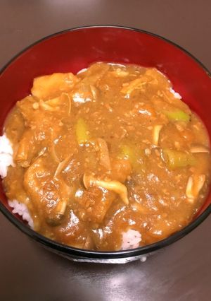 残りカレーで作る！お出汁のきいたカレー丼-レシピのメイン写真
