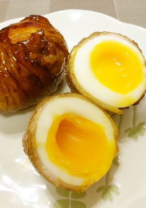 簡単！中はとろ～り♪肉巻き半熟ゆで卵-レシピのメイン写真