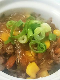 簡単常備菜コーンと春雨で挽き肉のそぼろ煮-レシピのメイン写真