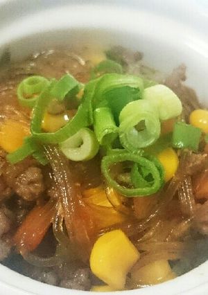 簡単常備菜コーンと春雨で挽き肉のそぼろ煮-レシピのメイン写真
