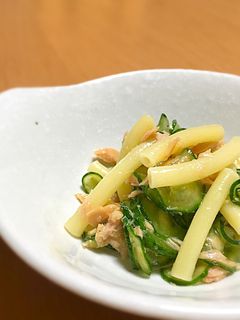 簡単!マカロニと胡瓜とツナのポン酢和え-レシピのメイン写真
