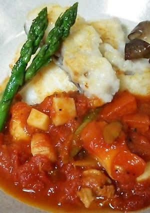 タラムニエル❁魚介トマトソース-レシピのメイン写真