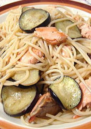 秋鮭とナスの和風パスタ-レシピのメイン写真
