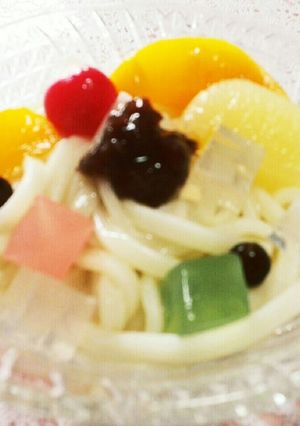 ごはん麺(米粉麺)de フルーツあんみつ-レシピのメイン写真