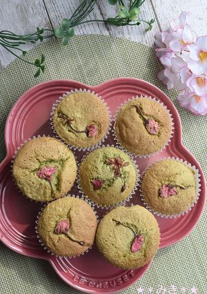 抹茶のカップケーキ✿春バージョン✿-レシピのメイン写真