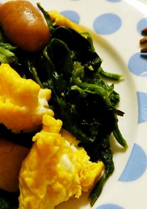 ほうれん草と卵とウインナーのバターソテー-レシピのメイン写真
