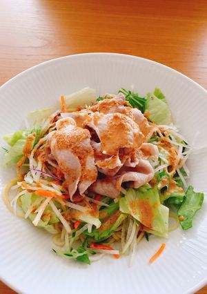 豚肉冷しゃぶサラダパスタ*ゴマだれ-レシピのメイン写真