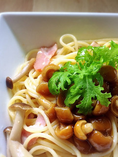 なめこ入り!きのことベーコンの和風パスタ-レシピのメイン写真