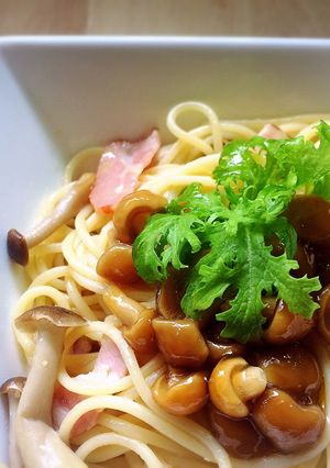なめこ入り!きのことベーコンの和風パスタ-レシピのメイン写真