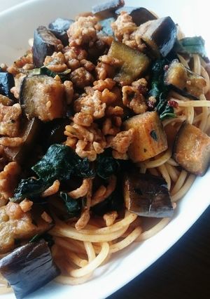 ごろっとなすのミートソースパスタ-レシピのメイン写真