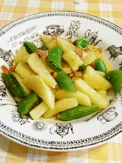 スナップえんどうと新じゃがのカレー炒め-レシピのメイン写真