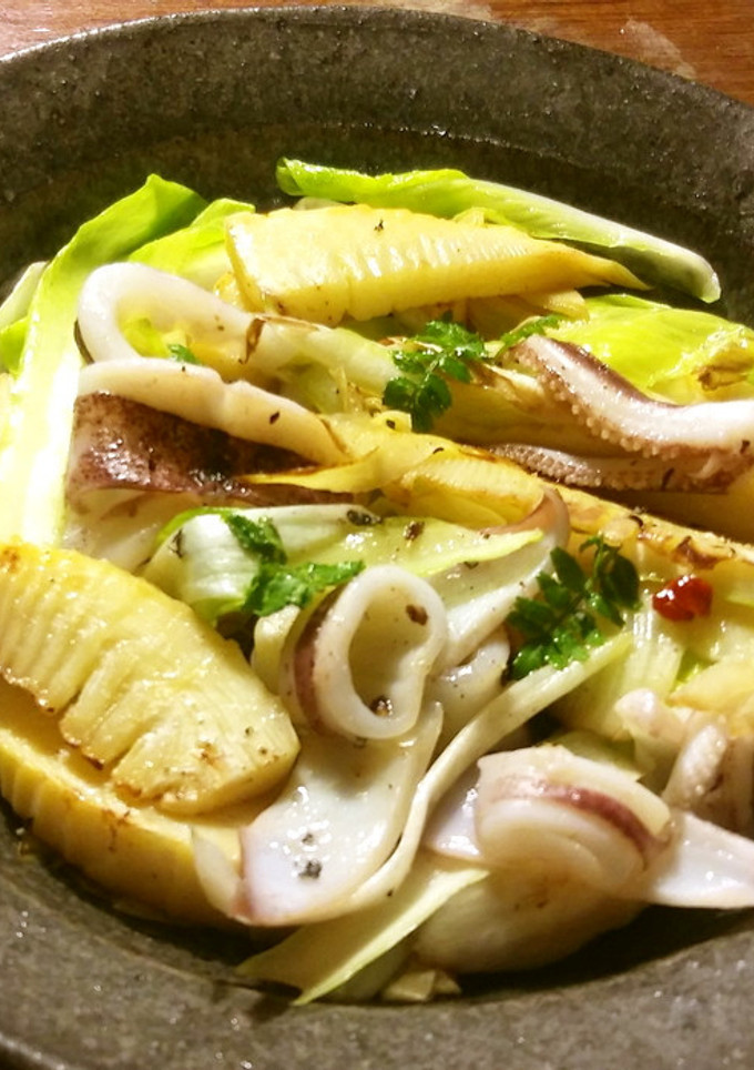 やりいか、筍、うるいの炒め物-レシピのメイン写真
