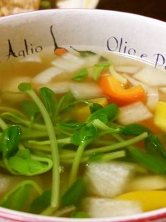 豆苗とカラーピーマンのスープ。-レシピのメイン写真