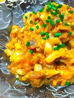 簡単おつまみ☆鰹のタタキのユッケ-レシピのメイン写真