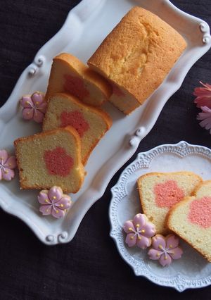 桜咲く♡パウンド♡かくれんぼケーキ-レシピのメイン写真