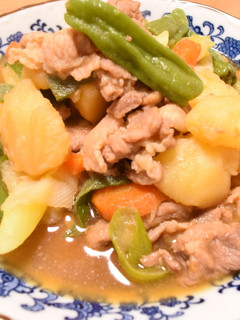 シシトウと長ネギを使った肉じゃが-レシピのメイン写真