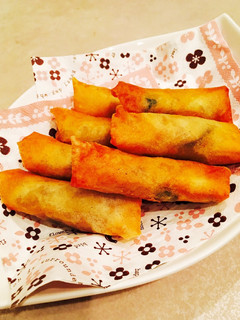 簡単春巻き♪野菜炒めリメイクで!-レシピのメイン写真