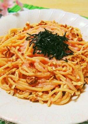 豆腐deヘルシー♪たらこパスタ-レシピのメイン写真