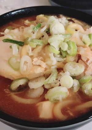 キノコたっぷり味噌うどん:-)-レシピのメイン写真